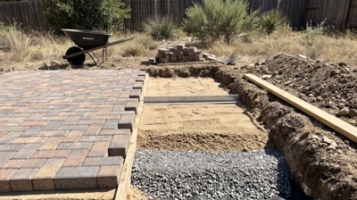 Paver patio installation by Heroes Lawn Care of Cedar Park, TX