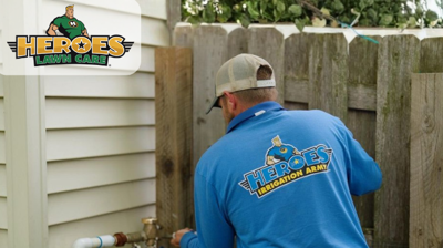 irrigation installation in Round Rock, TX by Heroes Lawn Care