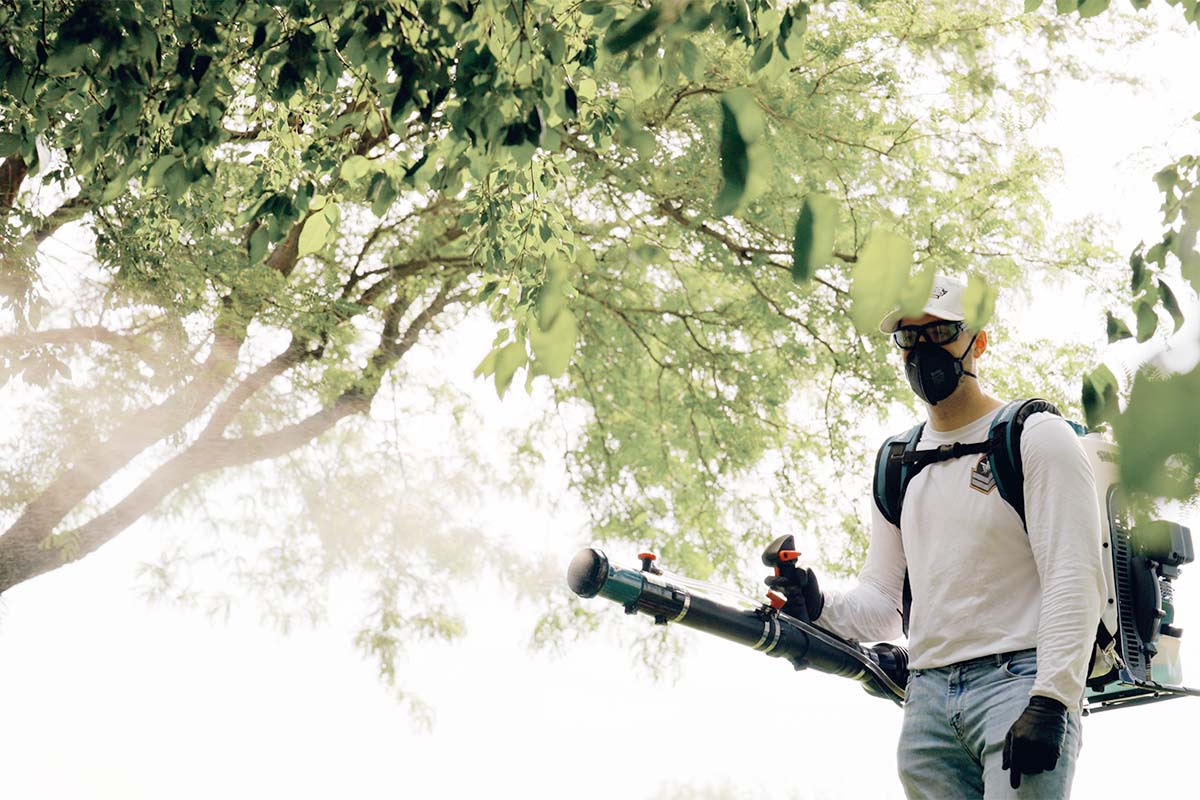 Mosquito Legion Staff Spraying for Bugs
