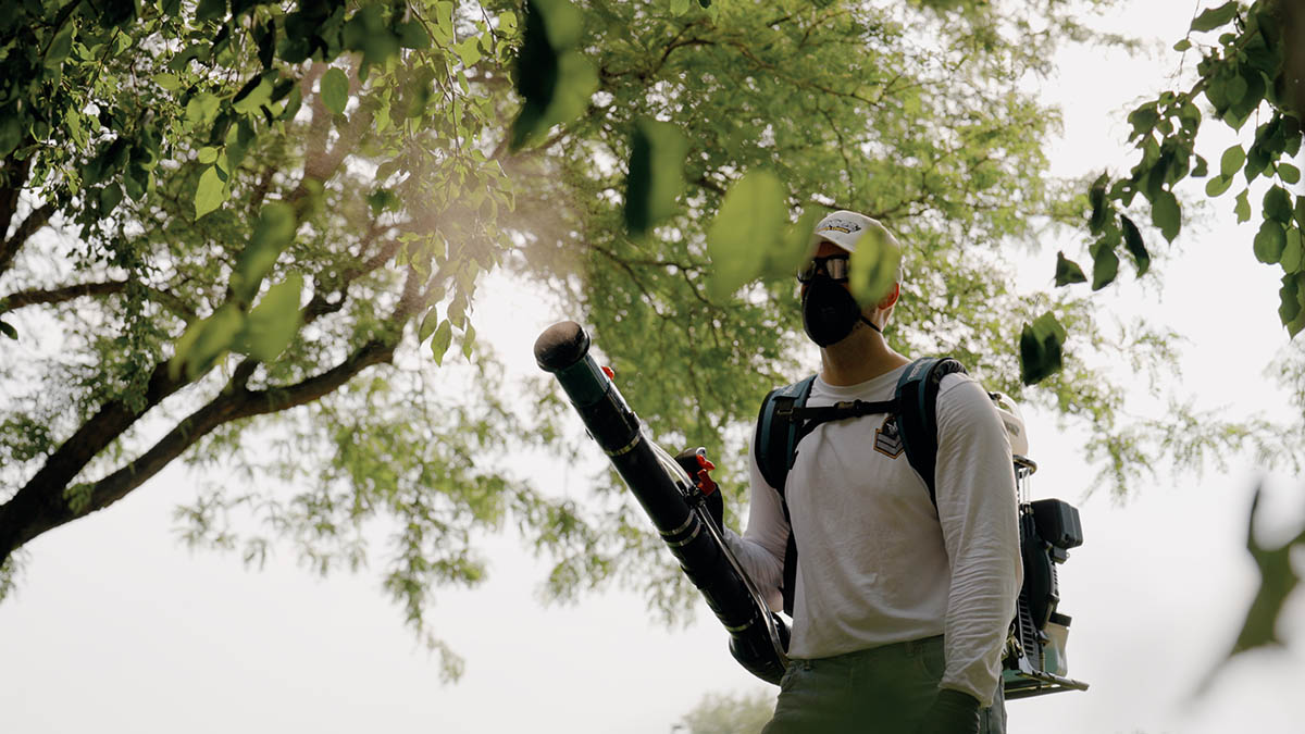 Mosquito Legion Staff Spraying for Bugs