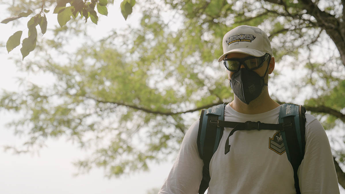 Mosquito Legion Staff Spraying for Bugs