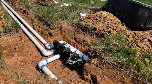 irrigation system installed in the ground